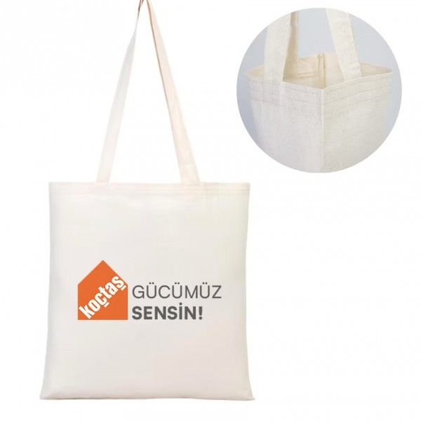 Baskılı Ham Bez Çanta 1